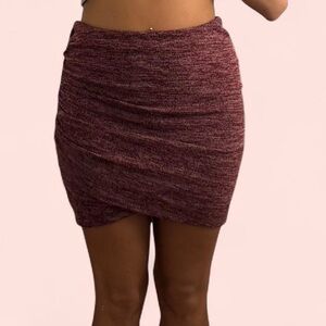 Fashion Nova Burgundy Mini Skirt